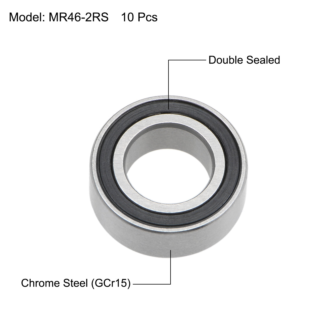 Harfington Deep Groove Ball Bearing Metric Double Shield Chrome Steel P0 Z2