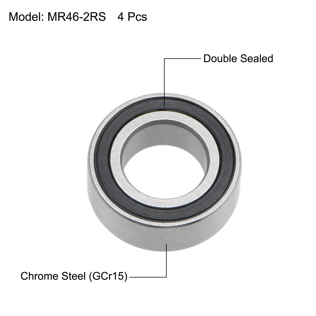 Harfington Deep Groove Ball Bearings Metric Double Sealed Chrome Steel P0 Z2