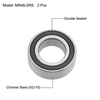 Harfington Deep Groove Ball Bearings Metric Double Sealed Chrome Steel P0 Z2 Bearing