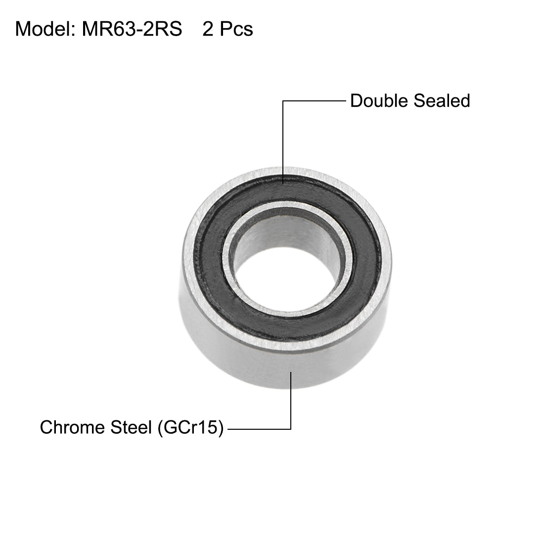 Harfington Deep Groove Ball Bearings Metric Double Sealed Chrome Steel P0 Z2 Bearing