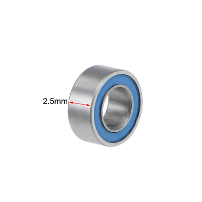 Harfington Miniature Deep Groove Ball Bearings Double Sealed Chrome Steel Blue Cover