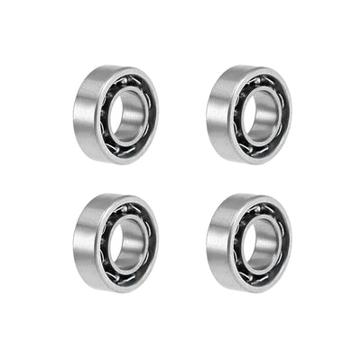 Harfington MR63K Ball Bearings Z2 3x6x2mm Open Type Chrome Steel 4pcs