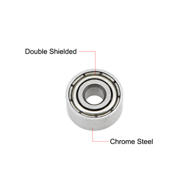 Harfington Miniature Deep Groove Ball Bearing Double Shielded Chrome Steel