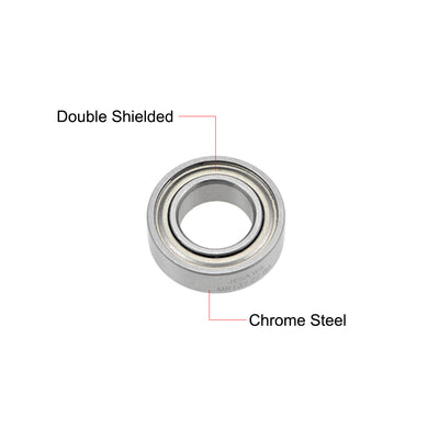Harfington Miniature Deep Groove Ball Bearings Double Shielded Chrome Steel