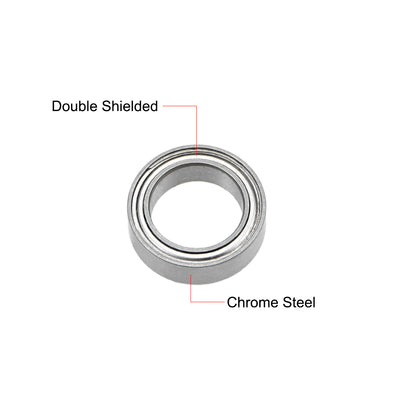 Harfington Miniature Deep Groove Ball Bearing Double Shielded Chrome Steel