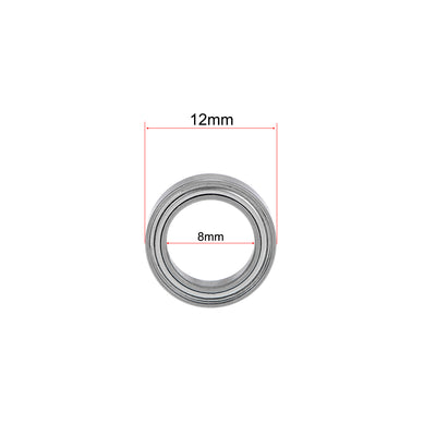 Harfington Miniature Deep Groove Ball Bearing Double Shielded Chrome Steel