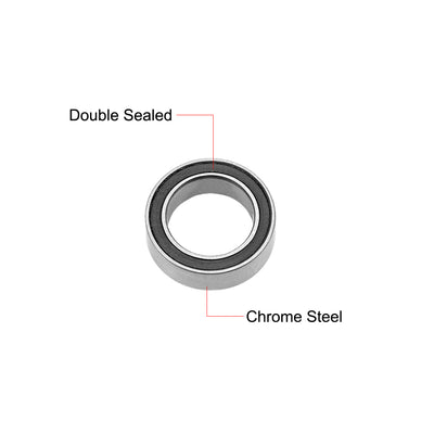 Harfington Deep Groove Ball Bearing Metric Double Shield Chrome Steel P0 Z2