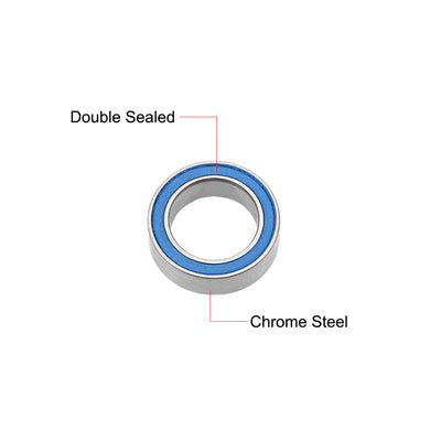 Harfington Deep Groove Ball Bearings Metric Double Seal Chrome Steel Blue P0 Z2