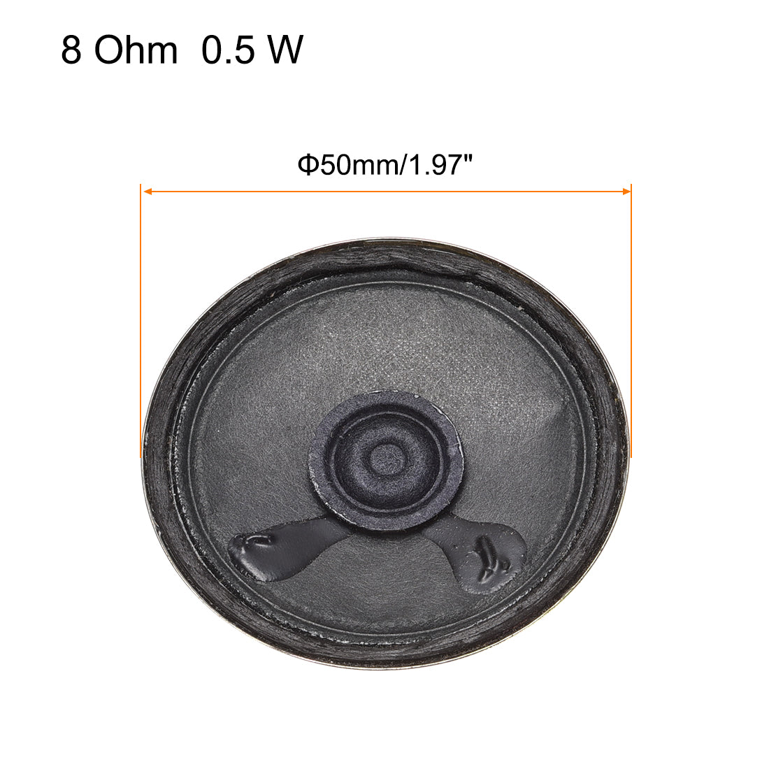 Harfington 0.5W 8 Ohm DIY Magnetic Speaker 50mm Diameter Round Shape Replacement Loudspeaker