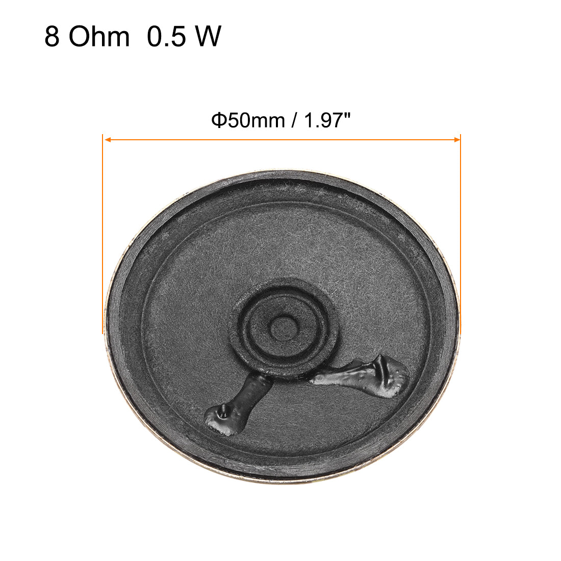 Harfington 0.5W 8 Ohm DIY Magnetic Speaker 50mm Round Shape Replacement Loudspeaker
