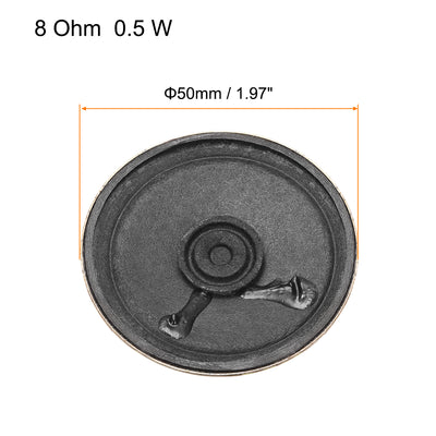 Harfington 0.5W 8 Ohm DIY Magnetic Speaker 50mm Round Shape Replacement Loudspeaker