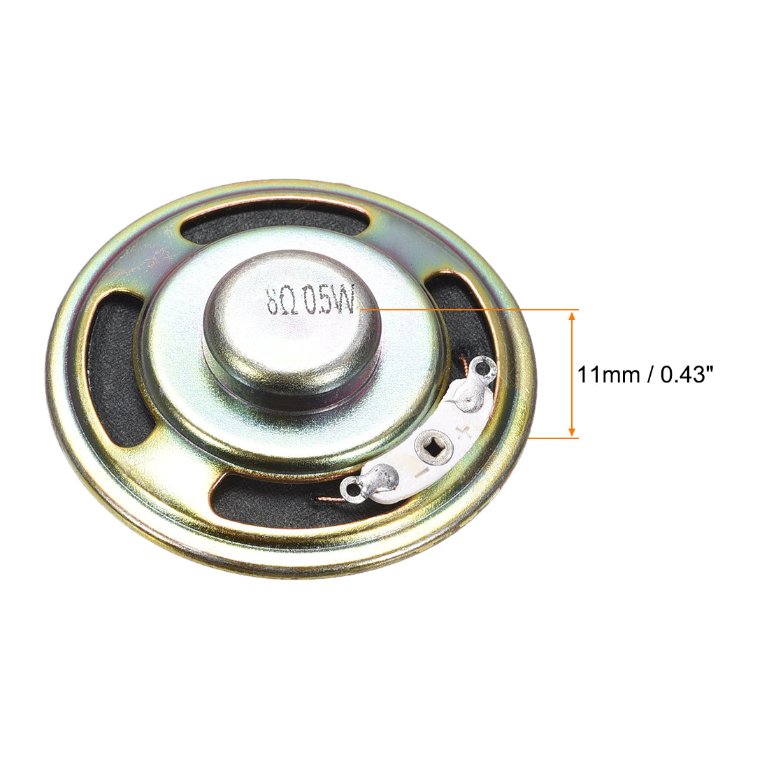 Harfington 0.5W 8 Ohm DIY Magnetic Speaker 50mm Round Shape Replacement Loudspeaker 2pcs