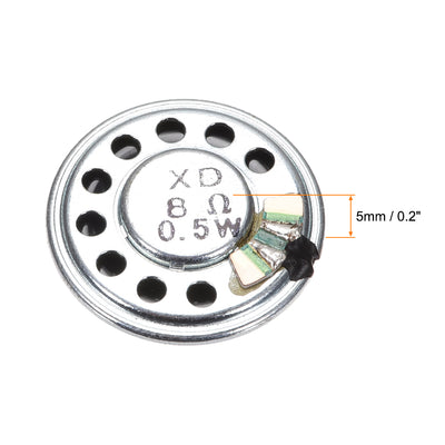 Harfington 0.5W 8 Ohm DIY Magnetic Speaker 27mm Round Shape Replacement Loudspeaker for Building Intercom 2pcs