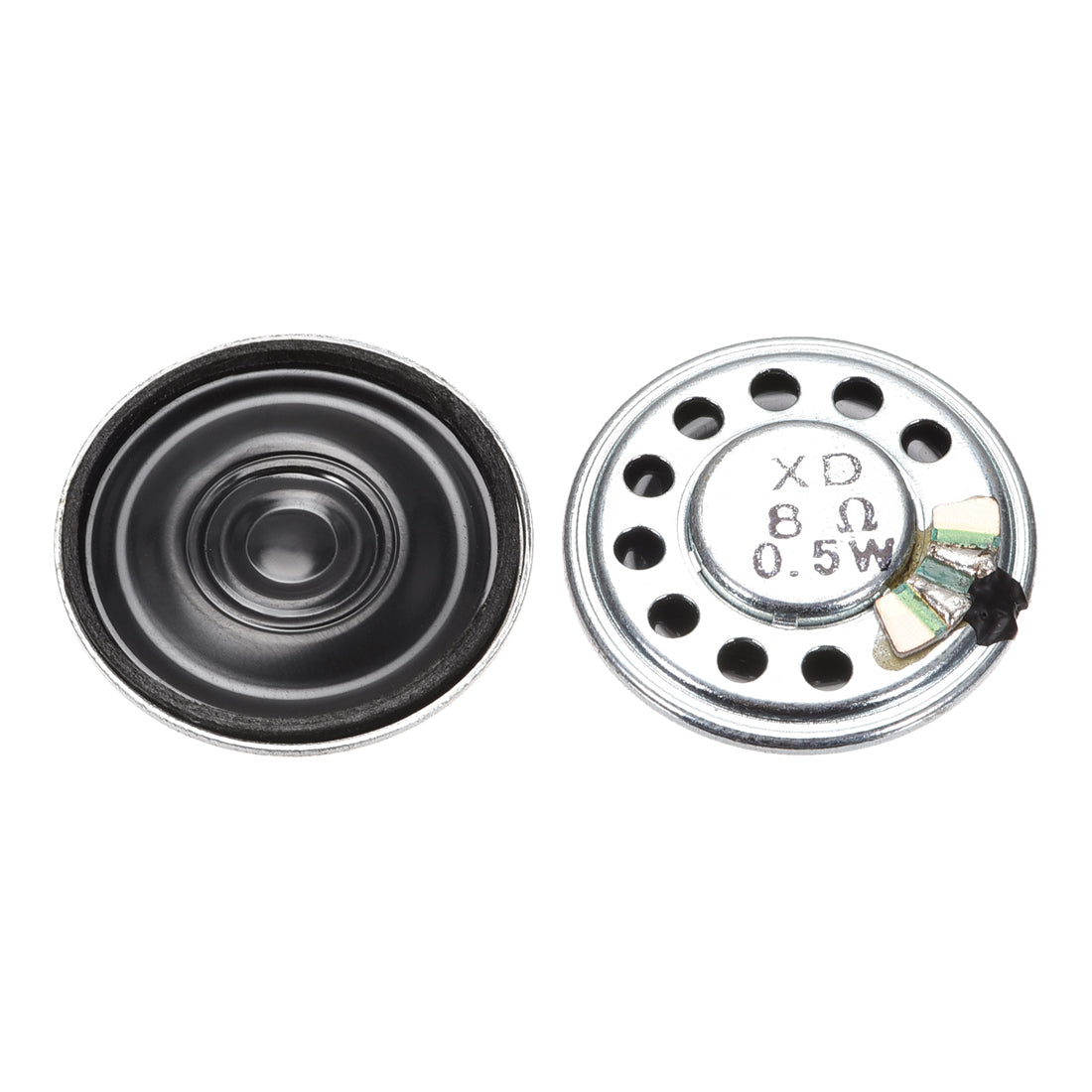 Harfington 0.5W 8 Ohm DIY Magnetic Speaker 27mm Round Shape Replacement Loudspeaker for Building Intercom 2pcs