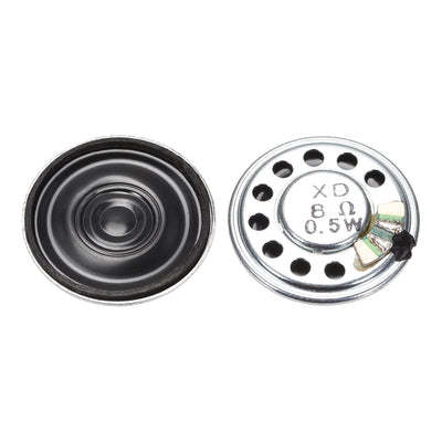 Harfington 0.5W 8 Ohm DIY Magnetic Speaker 27mm Round Shape Replacement Loudspeaker for Building Intercom 2pcs