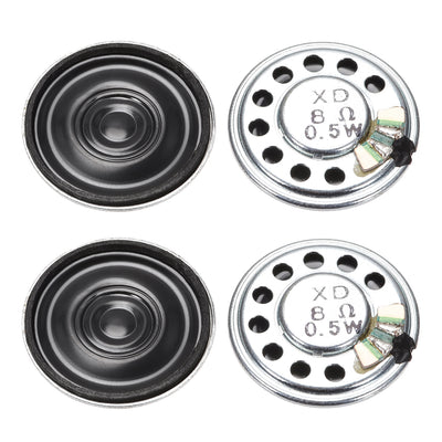 Harfington 0.5W 8 Ohm DIY Magnetic Speaker 27mm Round Shape Replacement Loudspeaker for Building Intercom 4pcs