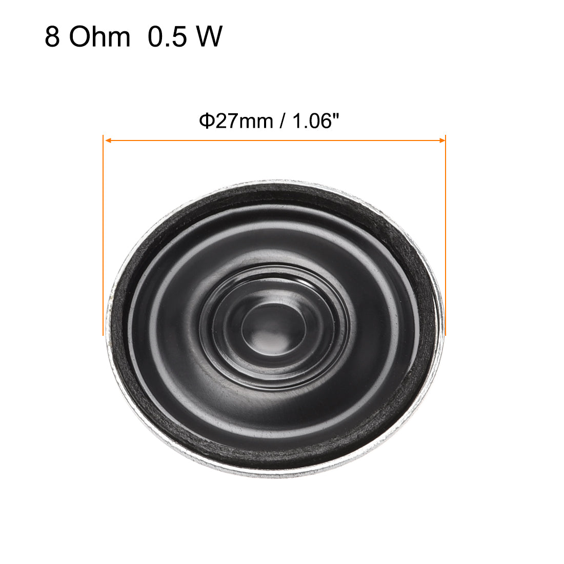 Harfington 0.5W 8 Ohm DIY Magnetic Speaker 27mm Round Shape Replacement Loudspeaker for Building Intercom 8pcs