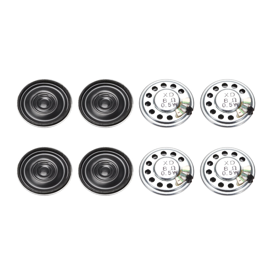 Harfington 0.5W 8 Ohm DIY Magnetic Speaker 27mm Round Shape Replacement Loudspeaker for Building Intercom 8pcs