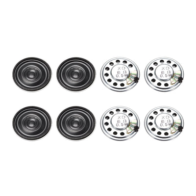 Harfington 0.5W 8 Ohm DIY Magnetic Speaker 27mm Round Shape Replacement Loudspeaker for Building Intercom 8pcs