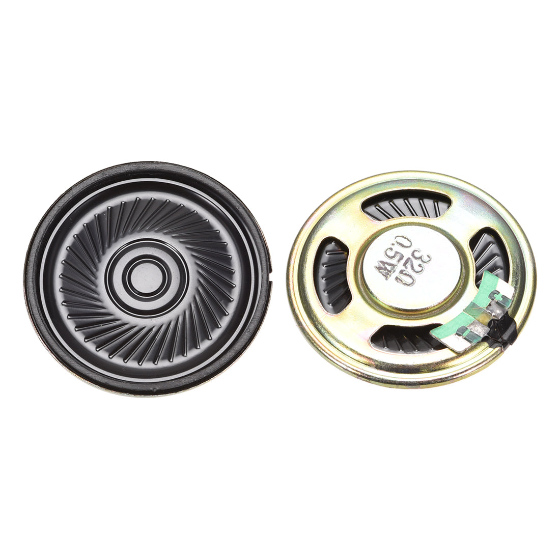 Harfington 0.5 W 32 Ohm DIY Magnetic Speaker 40mm Round-shape Replacement Loudspeaker for DVD/EVD 2pcs