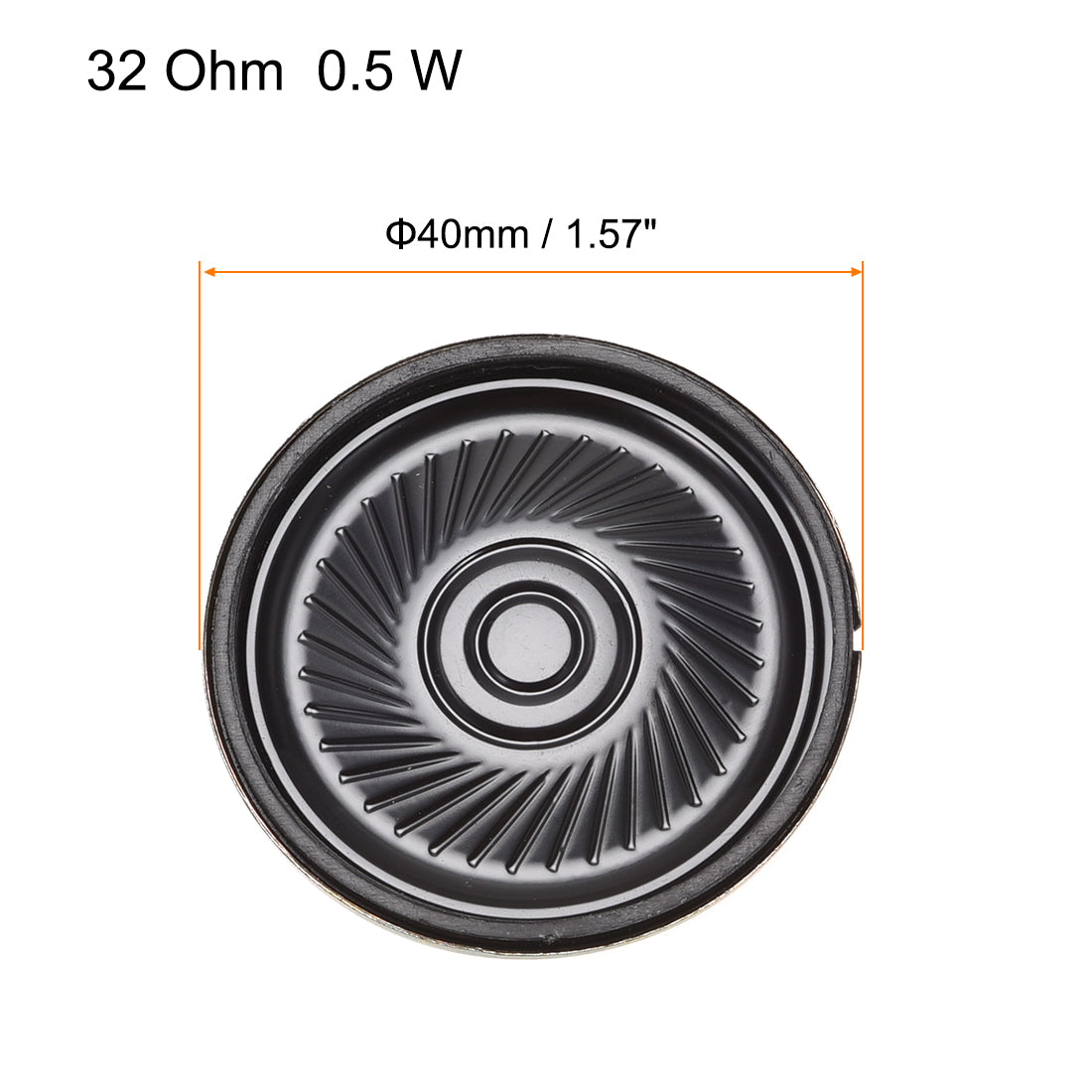Harfington 0.5 W 32 Ohm DIY Magnetic Speaker 40mm Round-shape Replacement Loudspeaker for DVD/EVD 4pcs