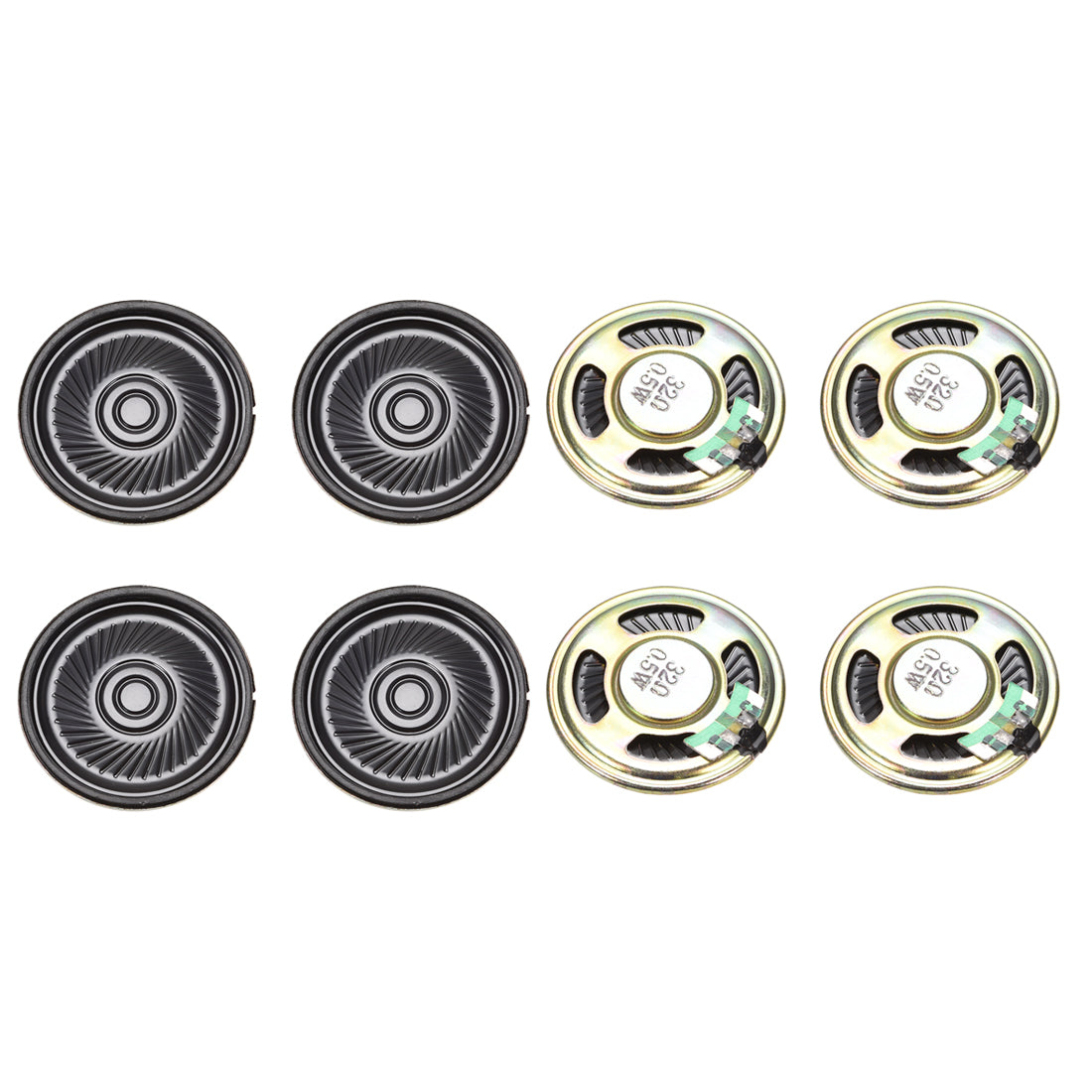 Harfington 0.5 W 32 Ohm DIY Magnetic Speaker 40mm Round-shape Replacement Loudspeaker for DVD/EVD 8pcs