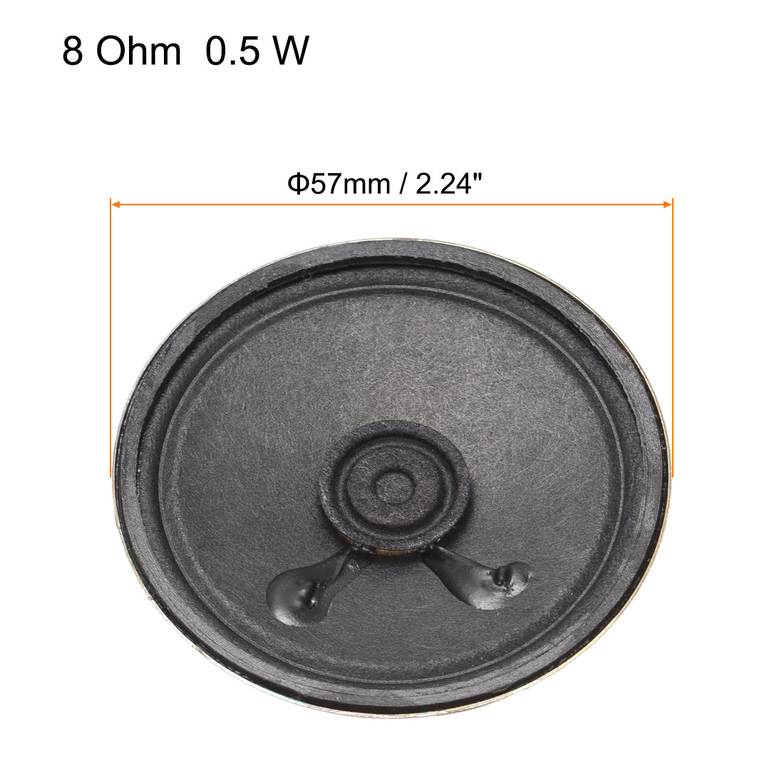 Harfington 0.5W 8 Ohm DIY Magnetic Speaker 57mm Round Shape Replacement Loudspeaker for