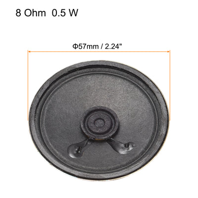 Harfington 0.5W 8 Ohm DIY Magnetic Speaker 57mm Round Shape Replacement Loudspeaker for  2pcs