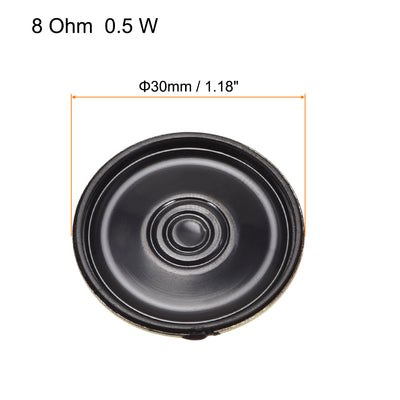 Harfington 0.5W 8 Ohm DIY Magnetic Speaker 30mm Round Shape Replacement Loudspeaker for  4pcs
