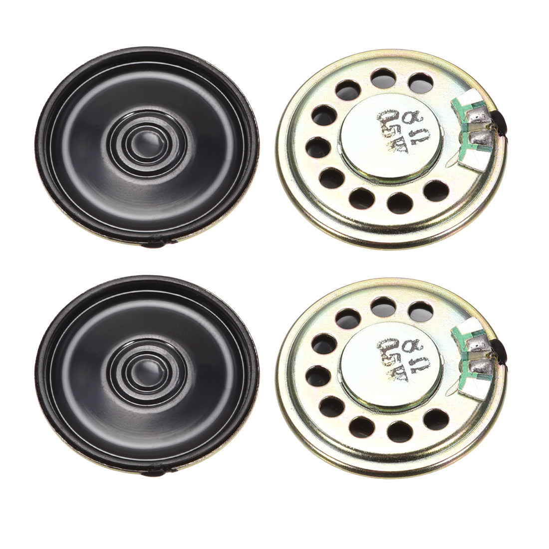 Harfington 0.5W 8 Ohm DIY Magnetic Speaker 30mm Round Shape Replacement Loudspeaker for  4pcs