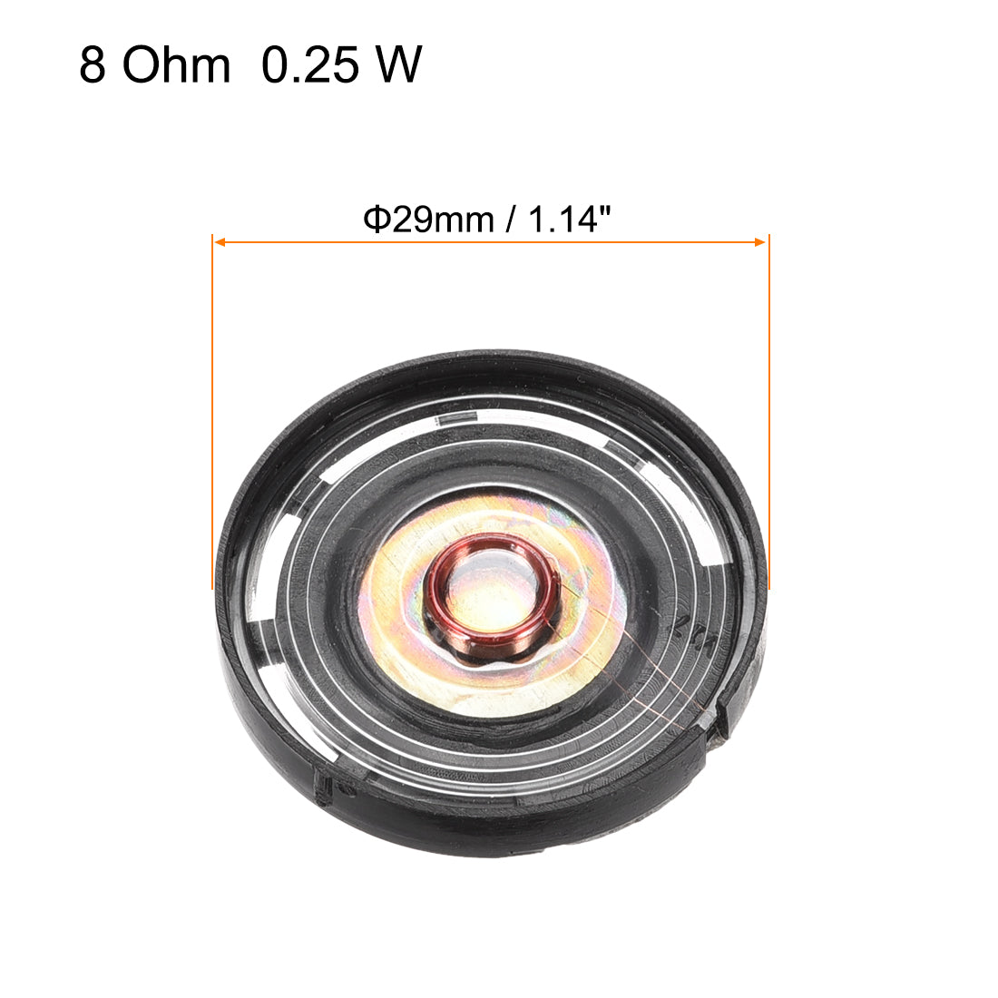 Harfington 0.25W 8 Ohm Mini DIY Magnetic Audio Speaker Loudspeaker 29mm Round Shape for  12pcs