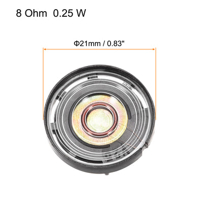 Harfington 0.25W 8 Ohm Mini DIY Magnetic Audio Speaker Loudspeaker 21mm Round Shape 8pcs