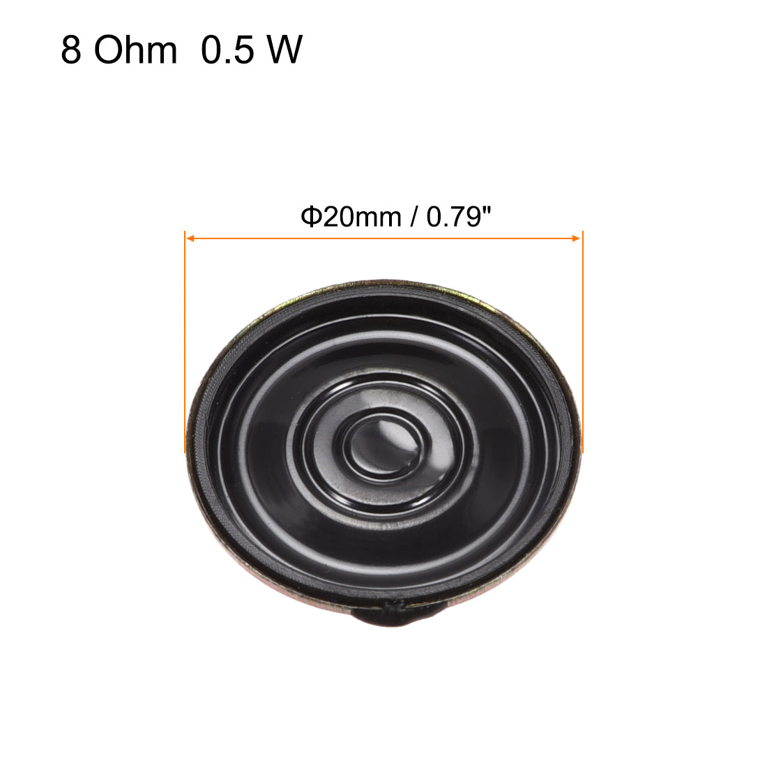 Harfington 0.5W 8 Ohm DIY Magnetic Speaker 20mm Round Shape Replacement Loudspeaker for  4pcs