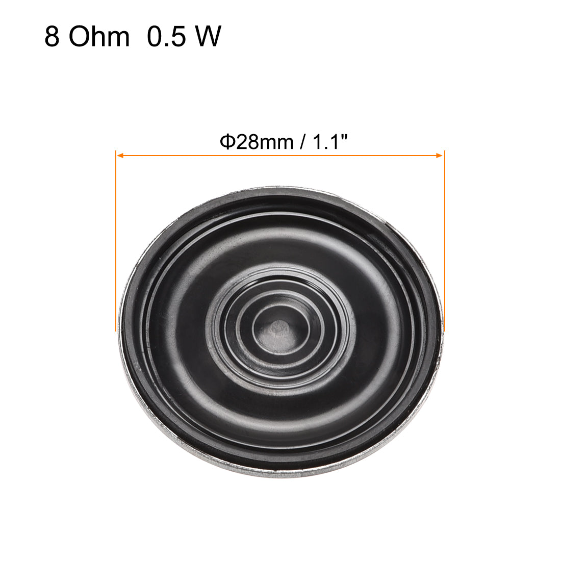 Harfington 0.5W 8 Ohm DIY Magnetic Speaker 28mm Round Shape Replacement Loudspeaker for  2pcs