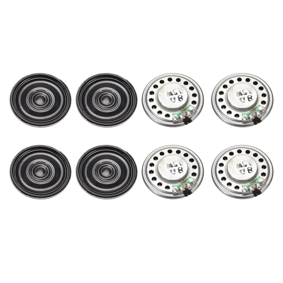 Harfington 0.5W 8 Ohm DIY Magnetic Speaker 28mm Round Shape Replacement Loudspeaker for  8pcs