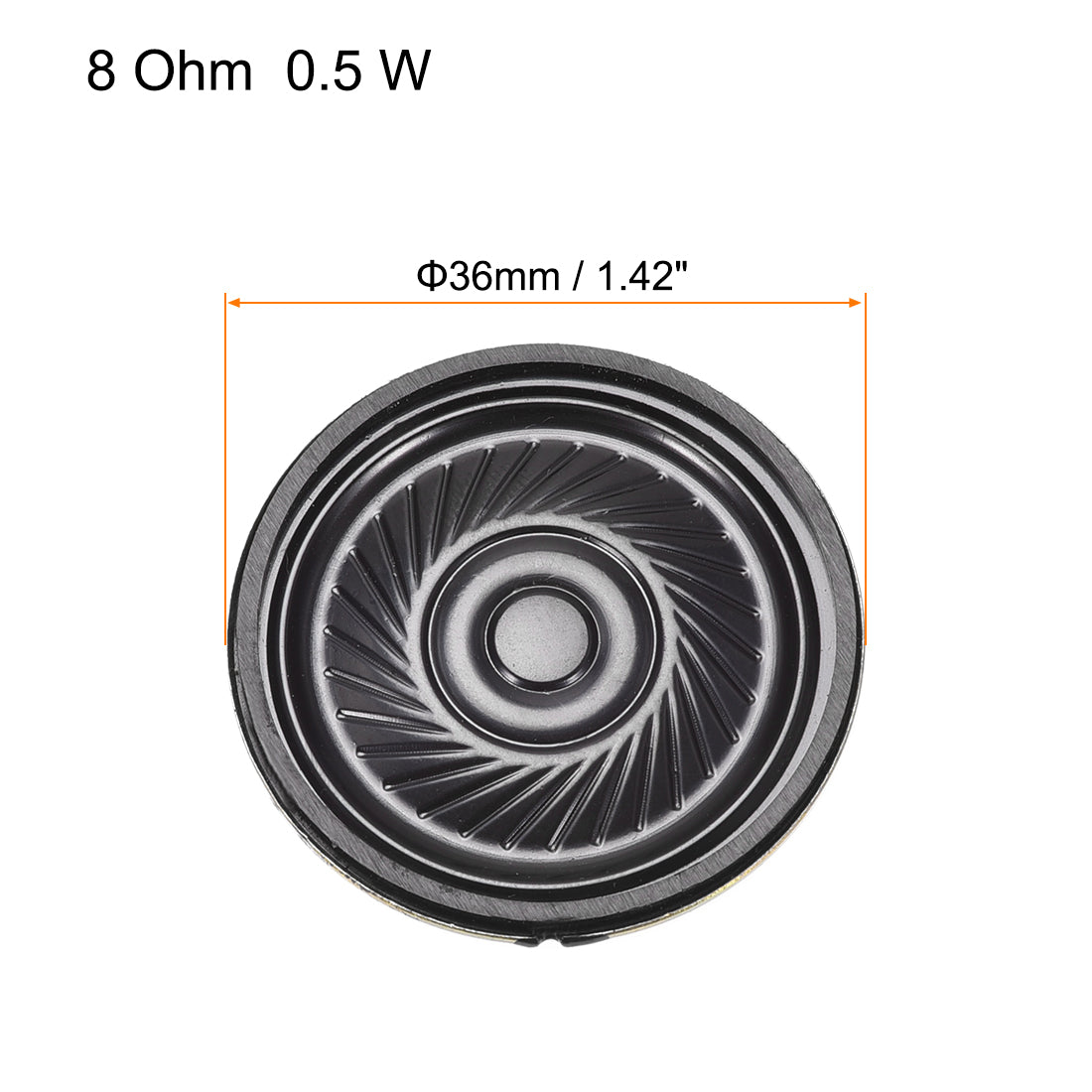 Harfington 0.5 W 8 Ohm DIY Magnetic Speaker 36mm Round-shape Replacement Loudspeaker 4pcs