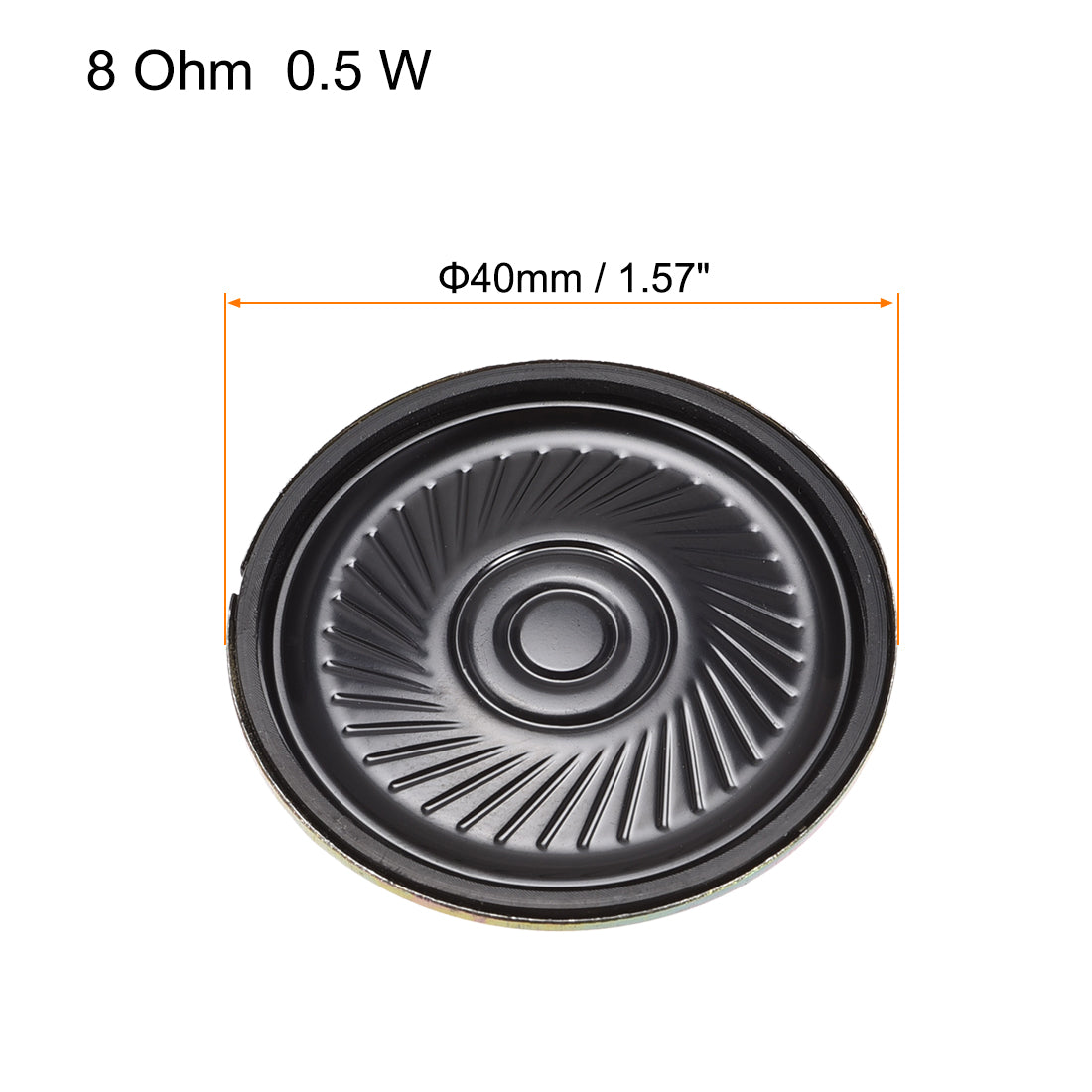Harfington 0.5 W 8 Ohm DIY Magnetic Speaker 40mm Round-shape Replacement Loudspeaker for  2pcs