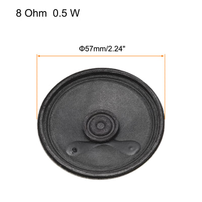 Harfington 0.5W 8 Ohm DIY Magnetic Speaker 57mm Round Shape Replacement Loudspeaker