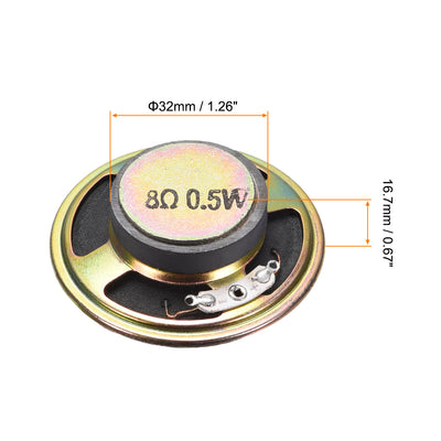Harfington 0.5W 8 Ohm DIY Magnetic Speaker 57mm Round Shape Replacement Loudspeaker