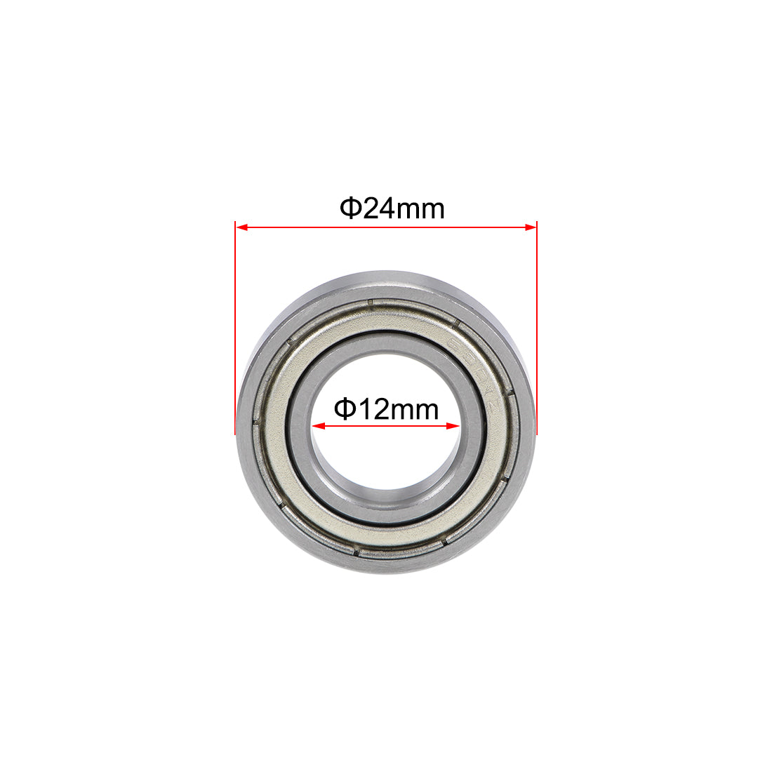 Harfington 6901ZZ Deep Groove Ball Bearings Z2 12x24x6mm Double Shielded Chrome Steel 4pcs