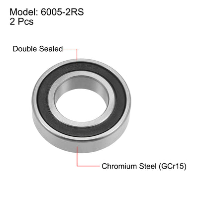 Harfington Deep Groove Ball Bearings Metric Double Seal Chrome Steel ABEC1 Z2