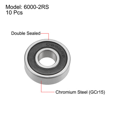 Harfington Deep Groove Ball Bearing Metric Double Shielded Chrome Steel ABEC1 Z2