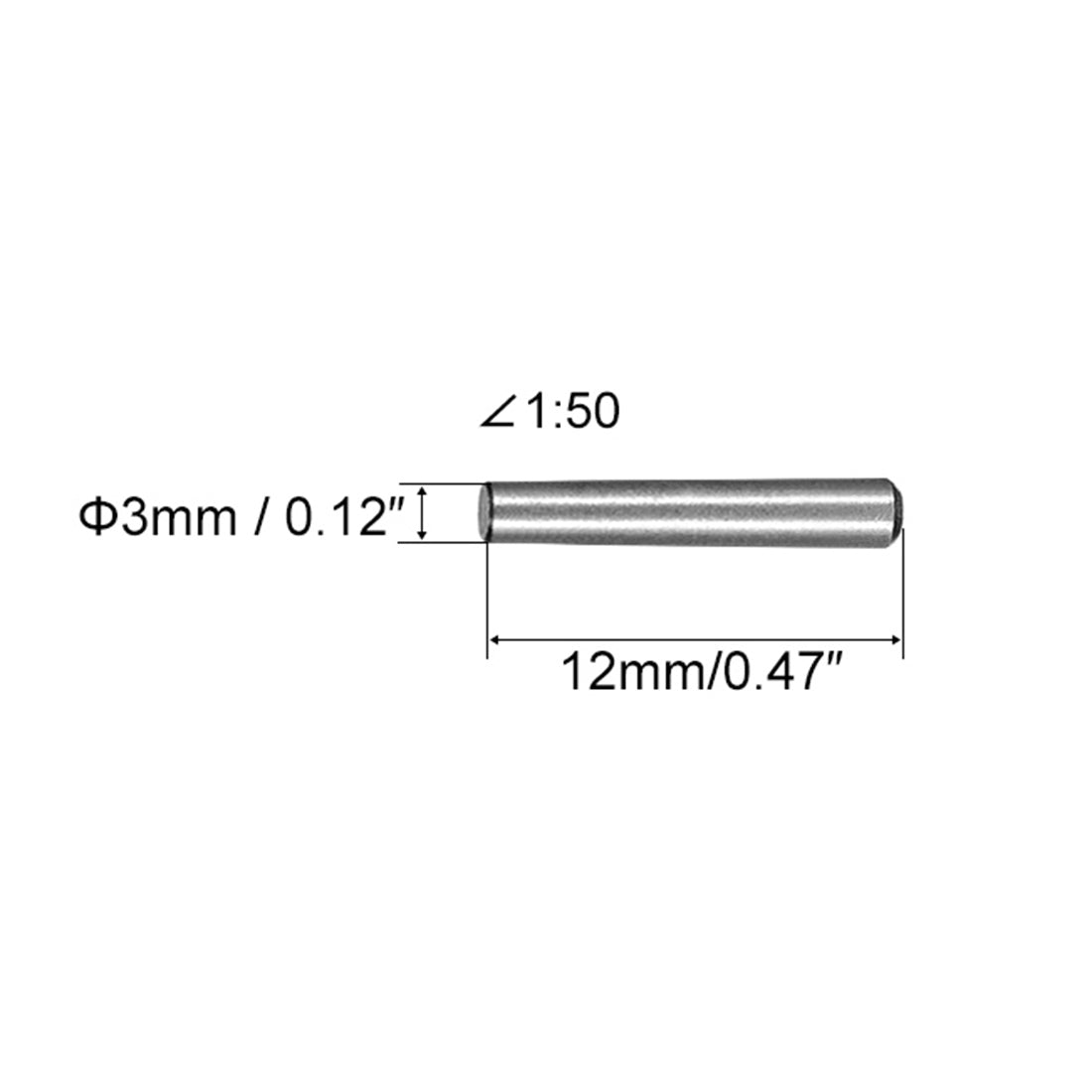 Harfington 45# Carbon Steel GB117 Length  Small End Diameter 1:50 Taper Pin 50Pcs