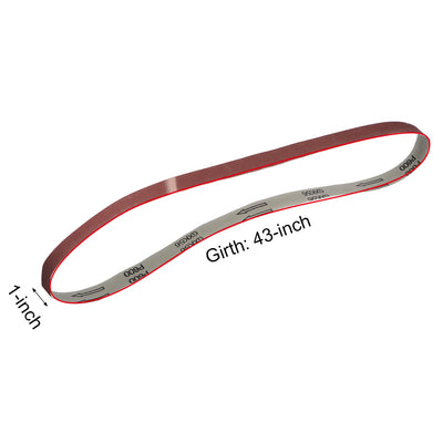 Harfington 1 x 42 Inch Sanding Belt 600 Grit Sand Belts for Belt Sander 3pcs