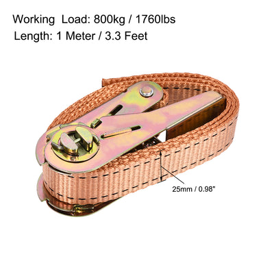 Harfington Ratchet Tie Down Lashing Strap Kg Load Cap for Moving Cargo, Pack of 2