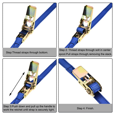 Harfington Ratchet Tie Down Lashing Strap for Moving Cargo, Pack of 2