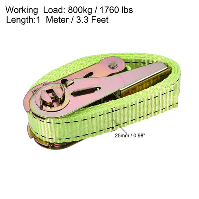 Harfington Ratchet Tie Down Lashing Strap M Kg Load Cap for Moving Cargo, Pack of 1