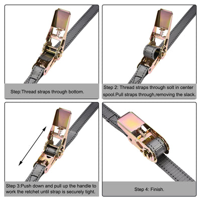 Harfington Ratchet Tie Down Lashing Strap for Moving Cargo, Pack of 2