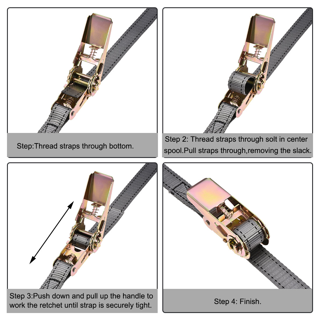 Harfington Ratchet Tie Down Lashing Strap for Moving Cargo, Pack of 2