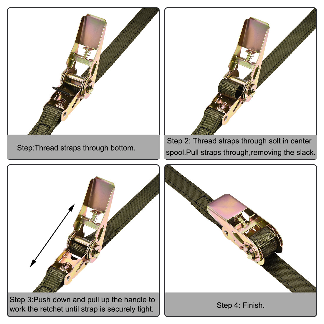 Harfington Ratchet Tie Down Lashing Strap Kg Load Cap for Moving Cargo, Pack of 1